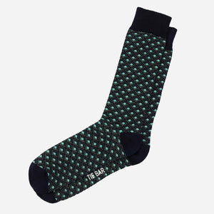 Deco Diamonds Navy Dress Socks