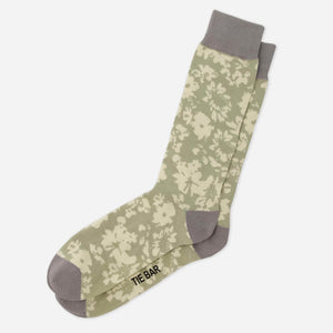 Incognito Floral Sage Green Dress Socks