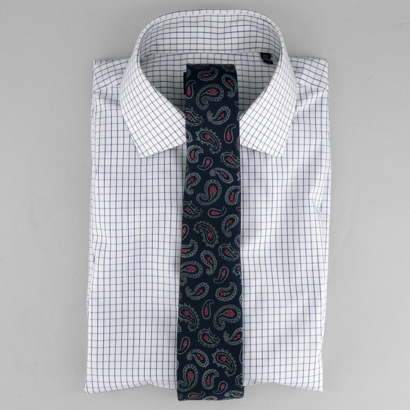 Classic Check Blue Non-iron Dress Shirt | Cotton Shirts | Tie Bar