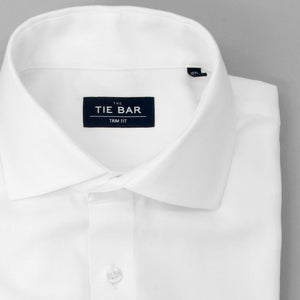 Herringbone - French Cuff White Non-Iron Dress Shirt