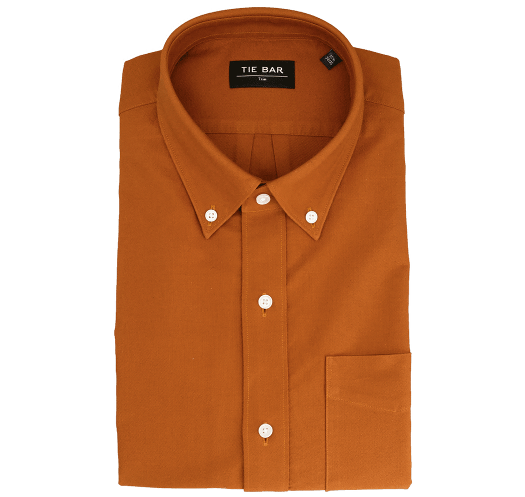 The Modern-fit Oxford Brown Casual Shirt | Cotton Shirts | Tie Bar