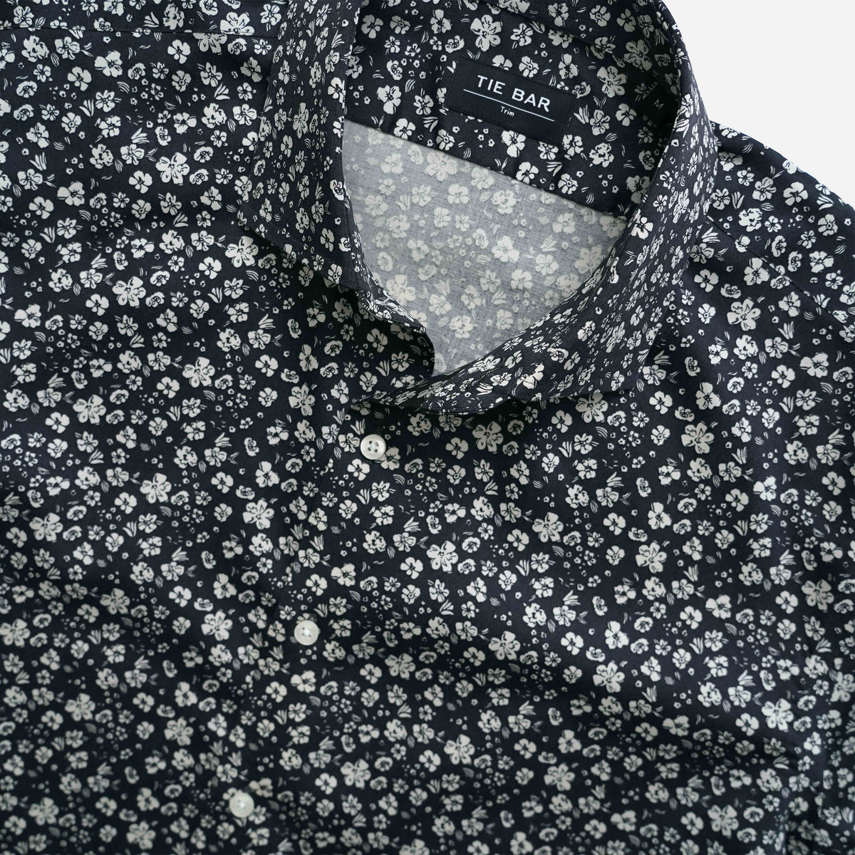 Floral Print Black Dress Shirt | Cotton Shirts | Tie Bar