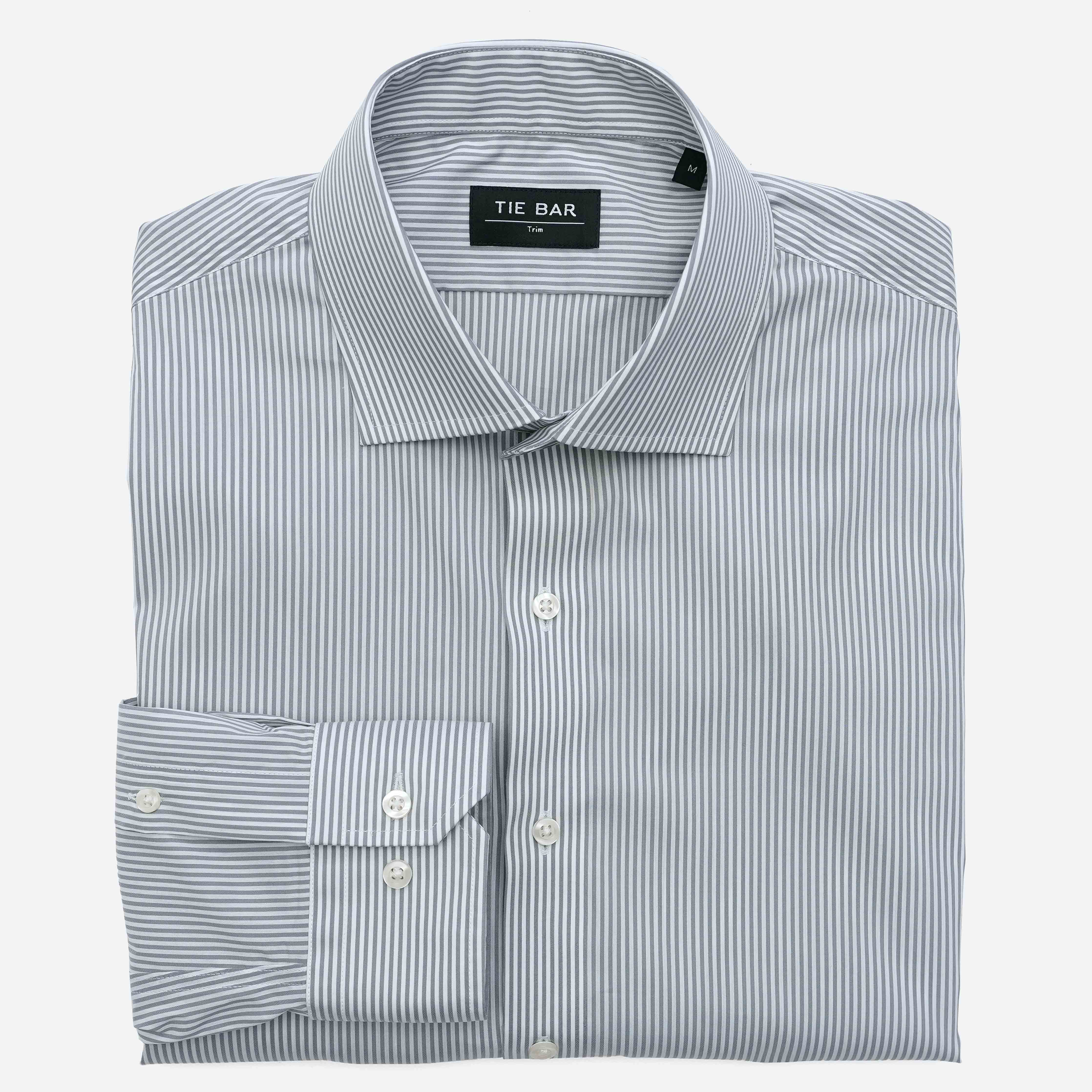 Mini Stripe Grey Dress Shirt | Cotton Shirts | Tie Bar