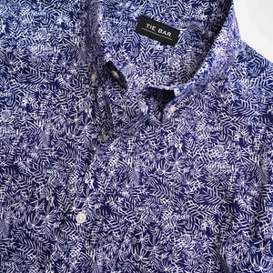 Palm Floral Navy Short Sleeve Shirt | Cotton Shirts | Tie Bar