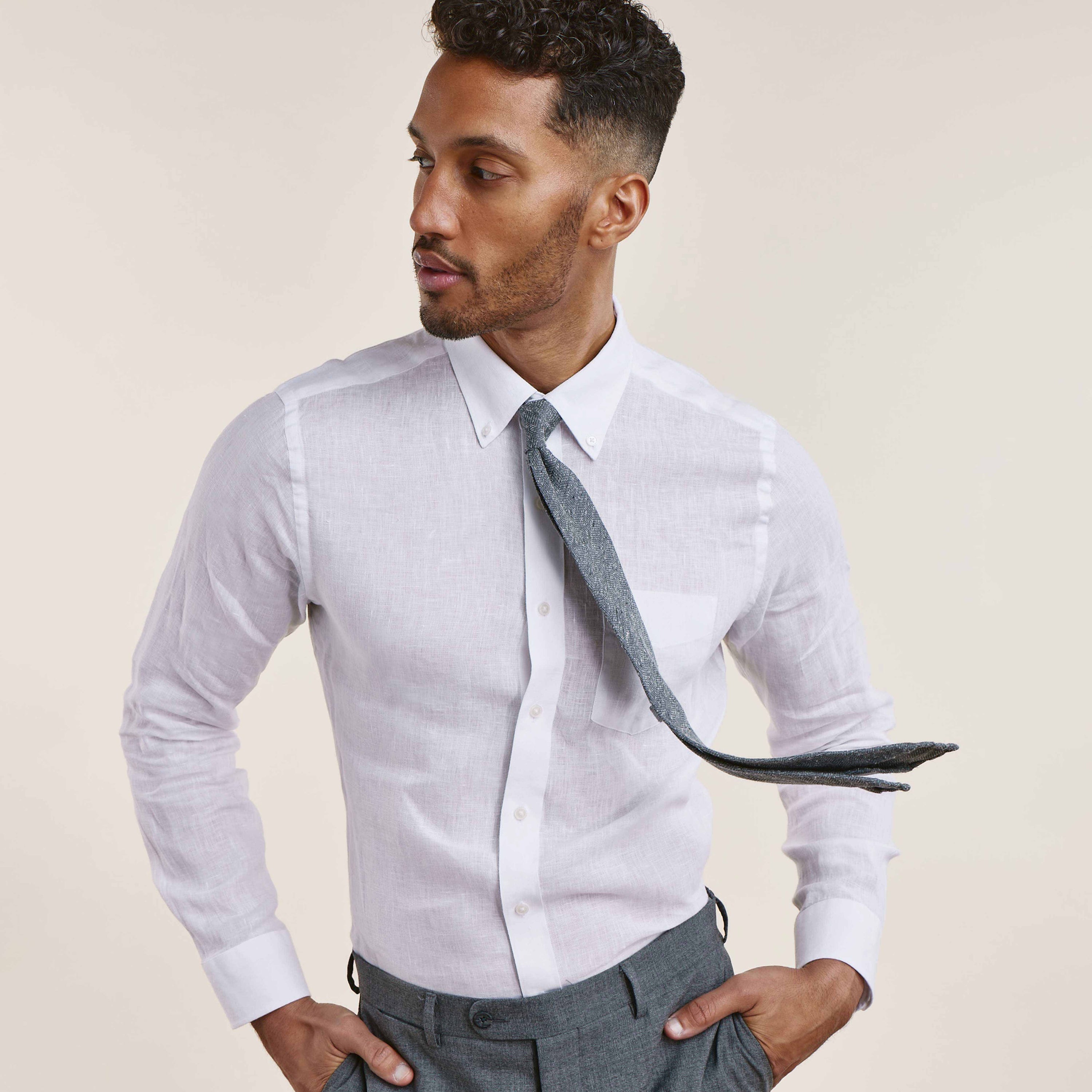 Linen Solid White Casual Shirt | Linen Shirts | Tie Bar