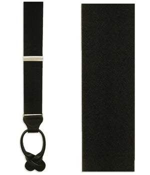 Black Suspenders for Men, Black Leather Button Tab and Clip Braces, Formal  Wedding Groomsmen Suspenders, Elastic Button Ends Suspender -  Canada