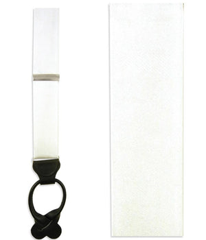 Solid Satin White Suspender