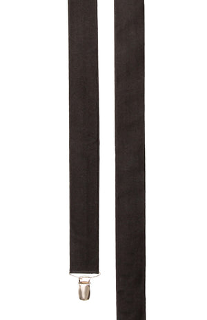 Solid Satin Black Suspender, Silk Suspenders