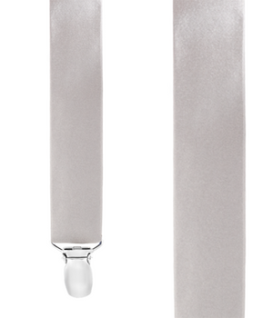 Solid Satin Silver Suspender