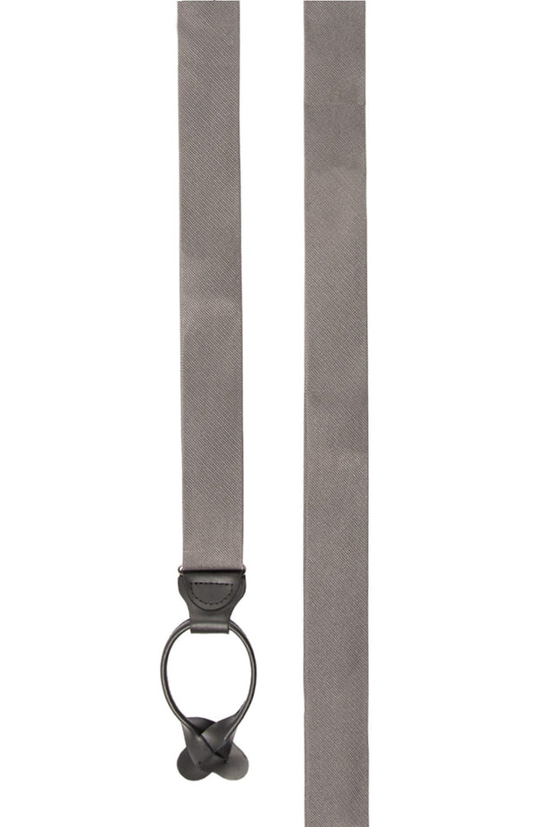 Grosgrain Solid Titanium Suspender | Silk Suspenders | Tie Bar