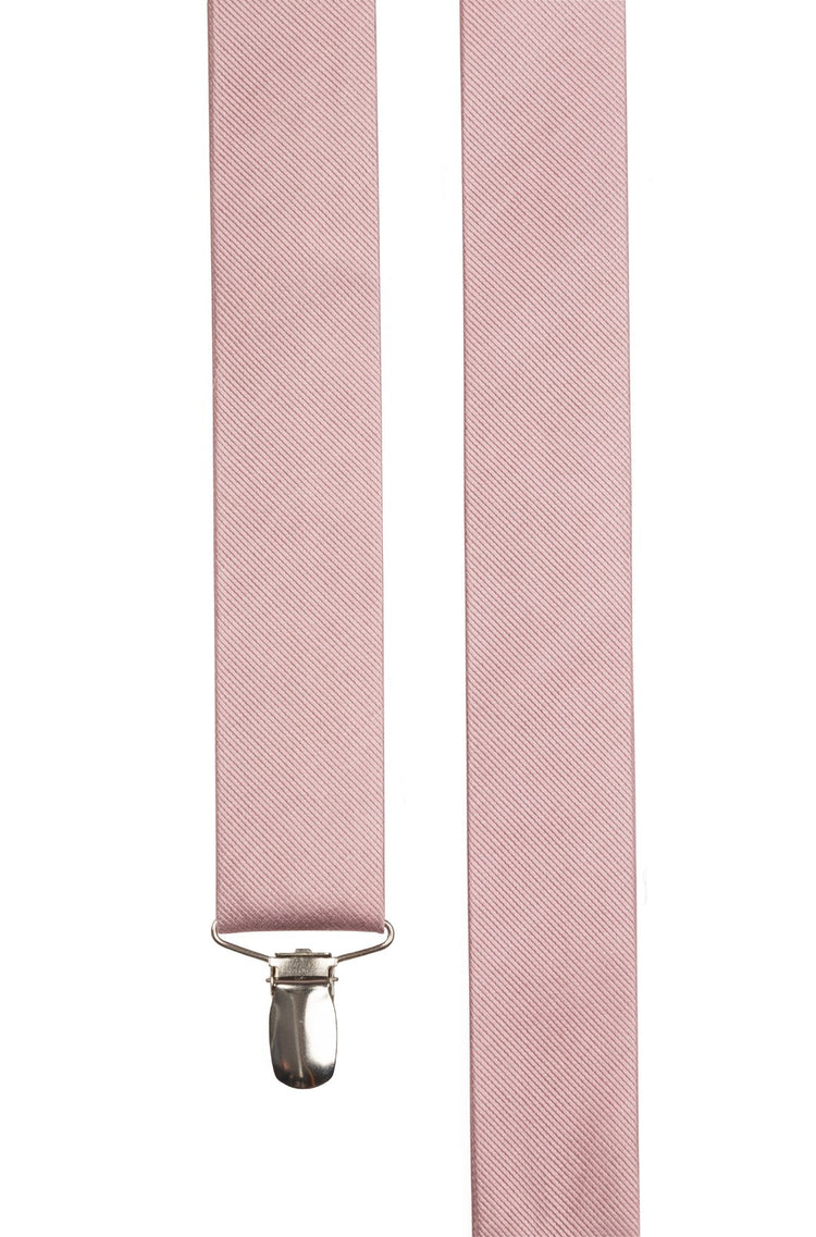 Grosgrain Solid Mauve Stone Suspender | Silk Suspenders | Tie Bar