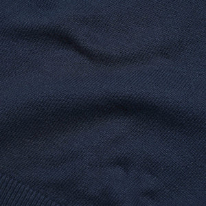 Tipped 1/4 Zip Navy Cashmere Sweater alternated image 2