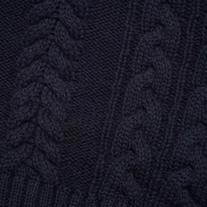 Cable Shawl Cardigan Navy Sweater alternated image 3