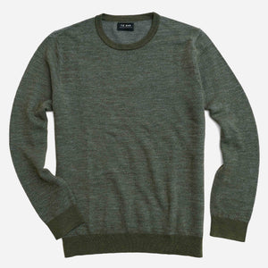 Merino Birdseye Crewneck Olive Sweater featured image