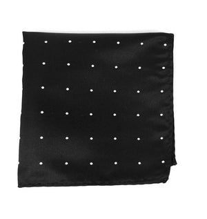 Satin Dot Black Pocket Square