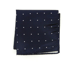 Satin Dot Classic Navy Pocket Square