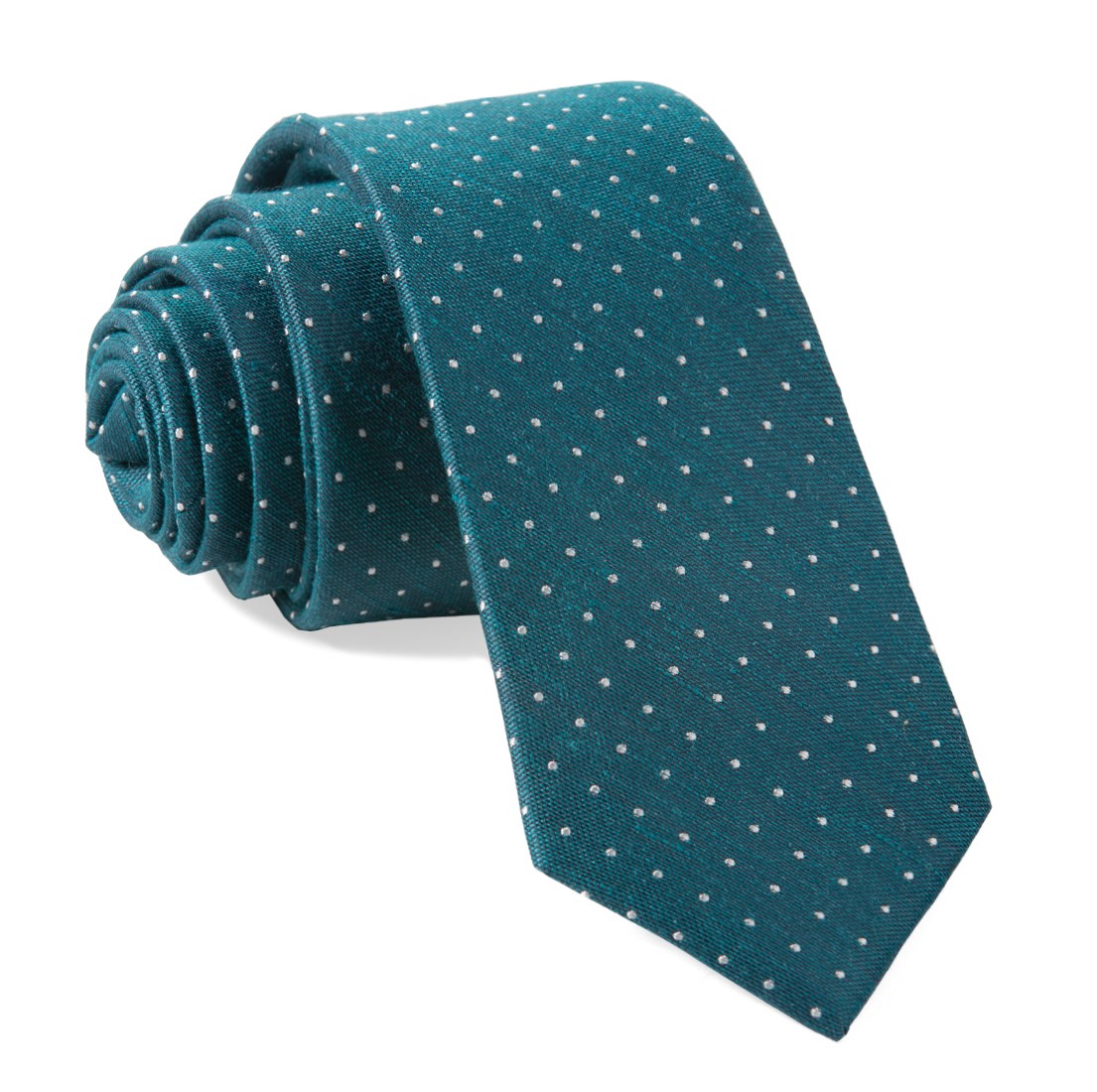 Bhldn Destination Dots Emerald Tie | Linen Ties | Tie Bar