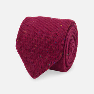 Flecked Solid Knit Wine Tie featured image