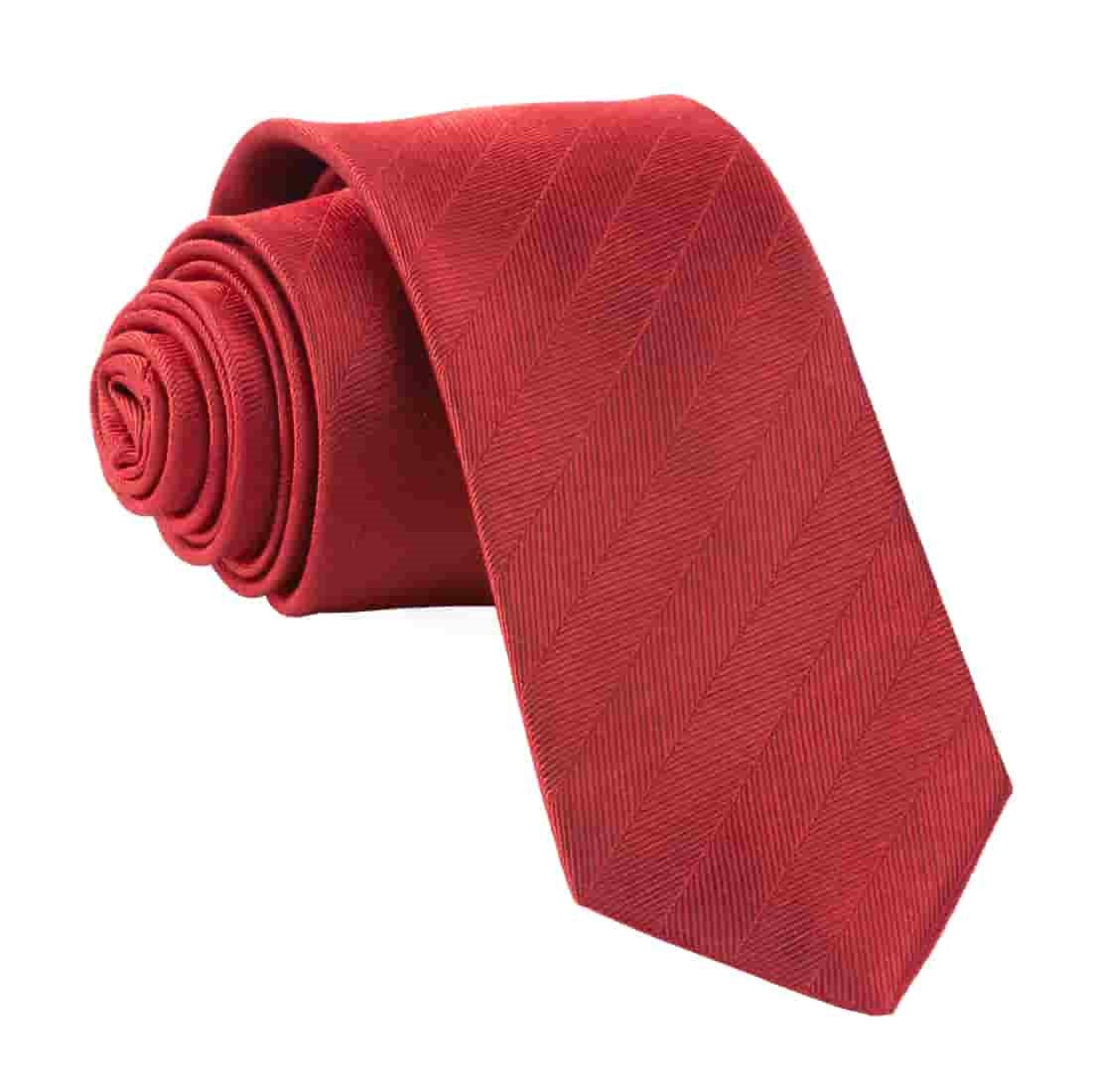 Herringbone Vow Red Tie | Silk Ties | Tie Bar