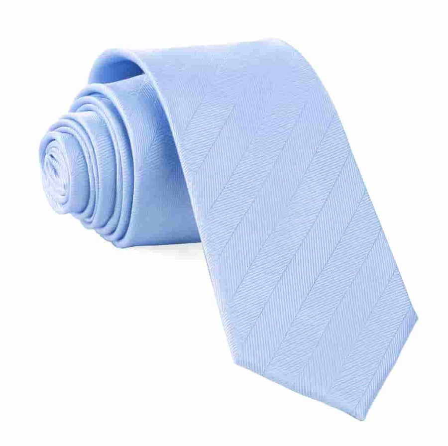 Herringbone Vow Light Blue Tie | Silk Ties | Tie Bar
