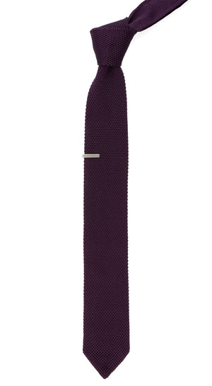 Pointed Tip Knit Eggplant Tie alternated image 1