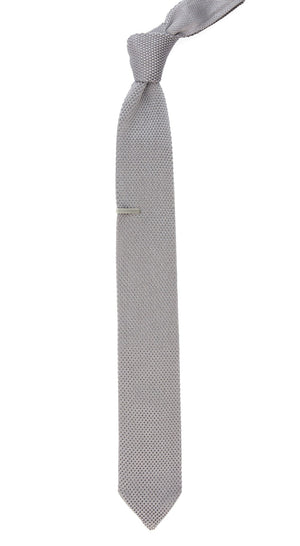Pointed Tip Knit Silver Tie alternated image 1