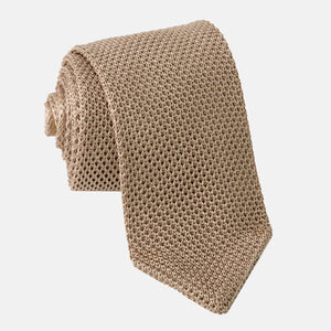 Pointed Tip Knit Light Champagne Tie featured image