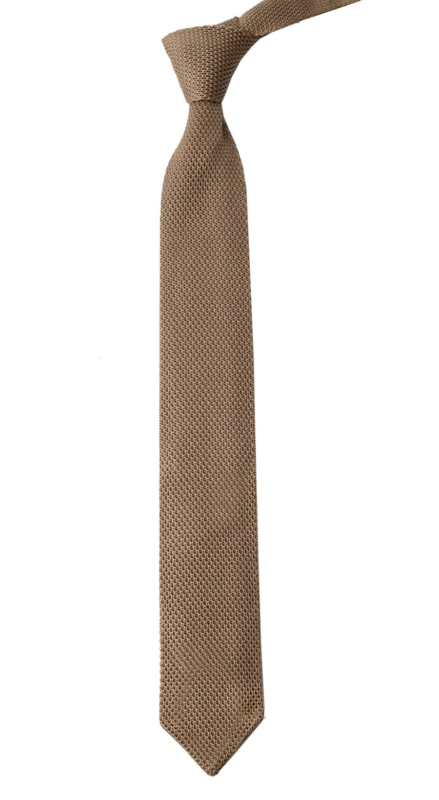 Pointed Tip Knit Light Champagne Tie | Silk Knit Ties | Tie Bar