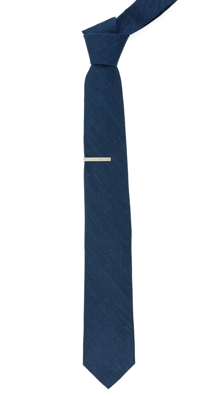 Smith Solid Slate Blue Tie | Linen Ties | Tie Bar