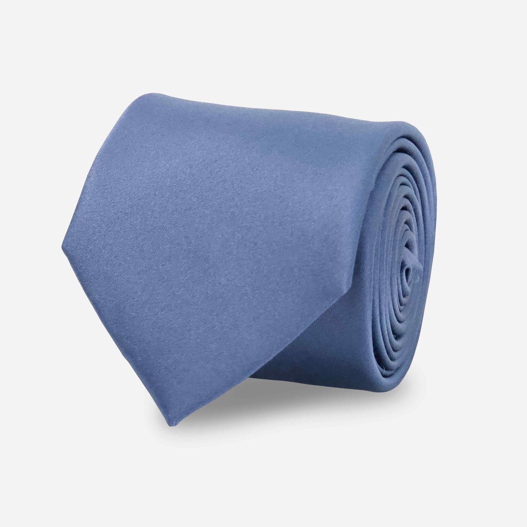 Solid Satin Slate Blue Tie | Silk Ties | Tie Bar