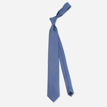 Solid Satin Slate Blue Tie | Silk Ties | Tie Bar