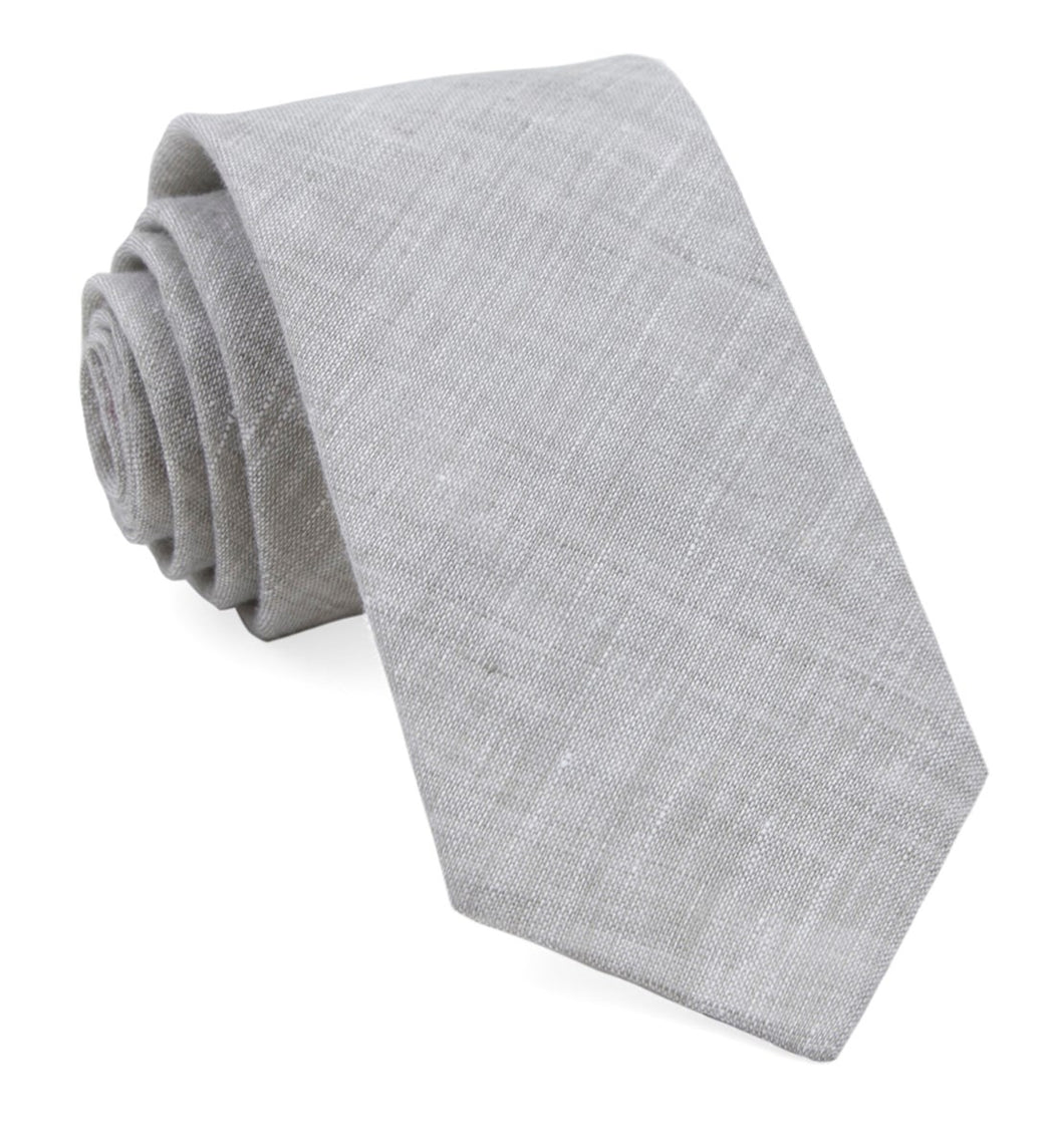 South End Solid Grey Tie | Linen Ties | Tie Bar