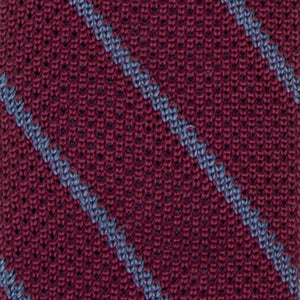 Striped Pointed Tip Knit Burgundy Tie alternated image 2