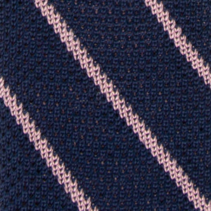 Striped Pointed Tip Knit Navy Tie alternated image 2