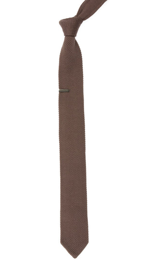 Pointed Tip Knit Brown Tie | Silk Knit Ties | Tie Bar