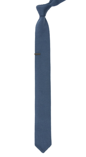 Pointed Tip Knit Slate Blue Tie alternated image 1