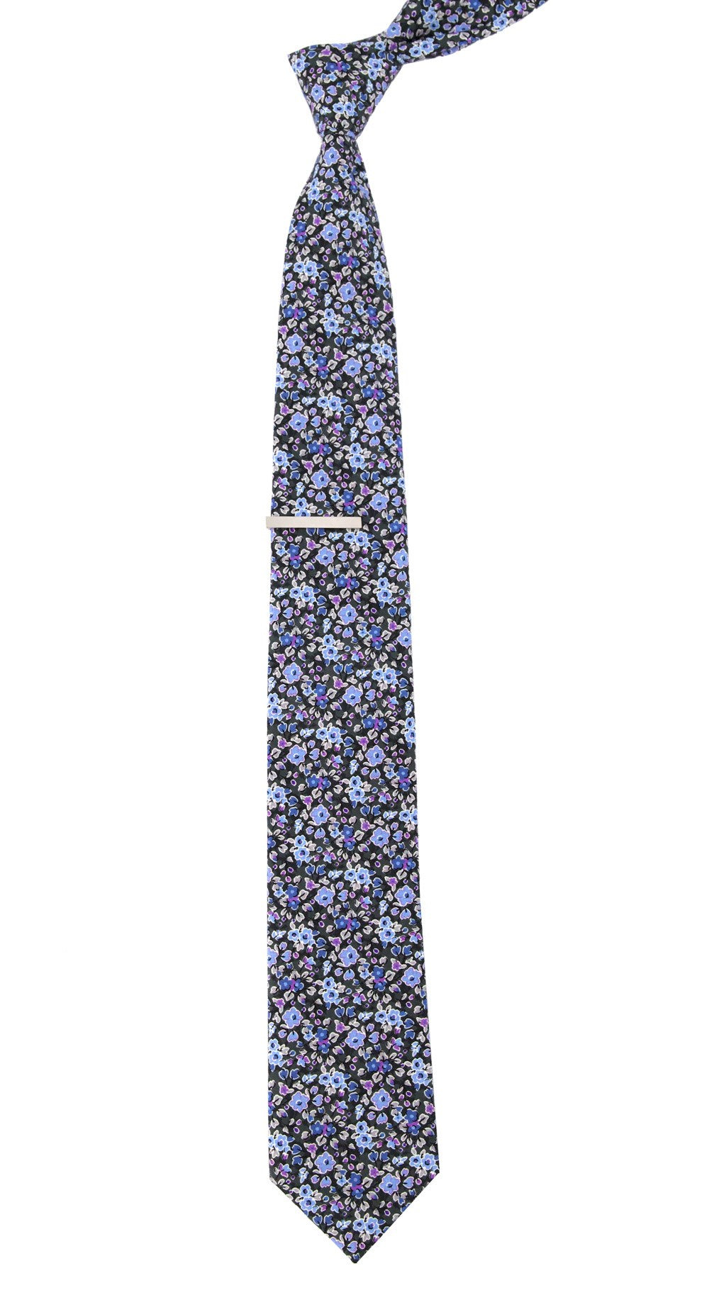 Freesia Floral Charcoal Tie | Cotton Ties | Tie Bar
