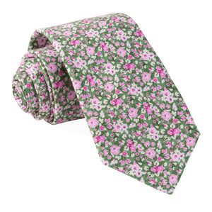 Freesia Floral Olive Tie