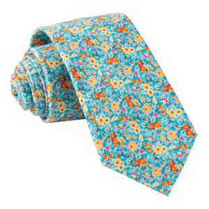 Freesia Floral Turquoise Tie featured image