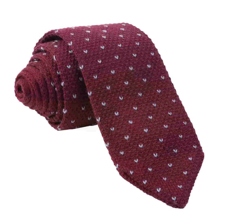 Birdseye Knit Burgundy Tie | Wool Knit Ties | Tie Bar