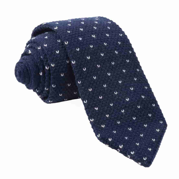 Birdseye Knit Navy Tie | Wool Knit Ties | Tie Bar