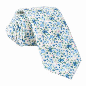 Corduroy Freesia Floral Light Champagne Tie