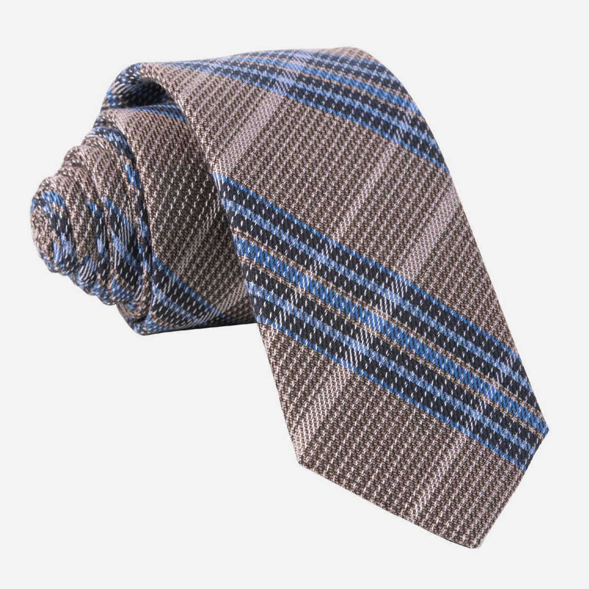 Riviera Plaid Brown Tie | Wool Ties | Tie Bar