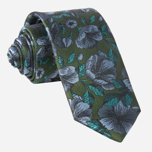 Monarch Floral Olive Green Tie