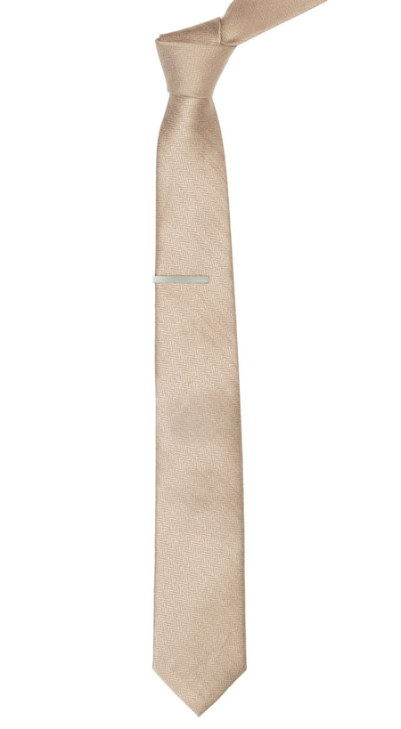 Alleavitch Herringbone Khaki Tie | Linen Ties | Tie Bar