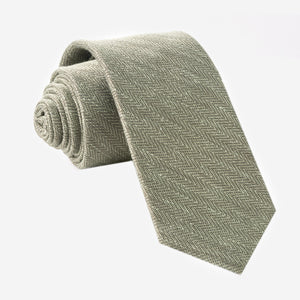 Alleavitch Herringbone Olive Green Tie featured image