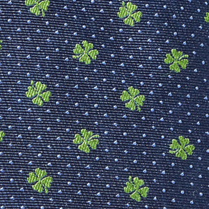 Lucky Four Leaf Clover Navy Tie