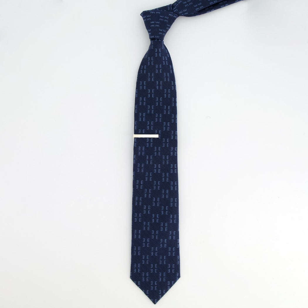 Monogram Navy E Tie | Linen Ties | Tie Bar