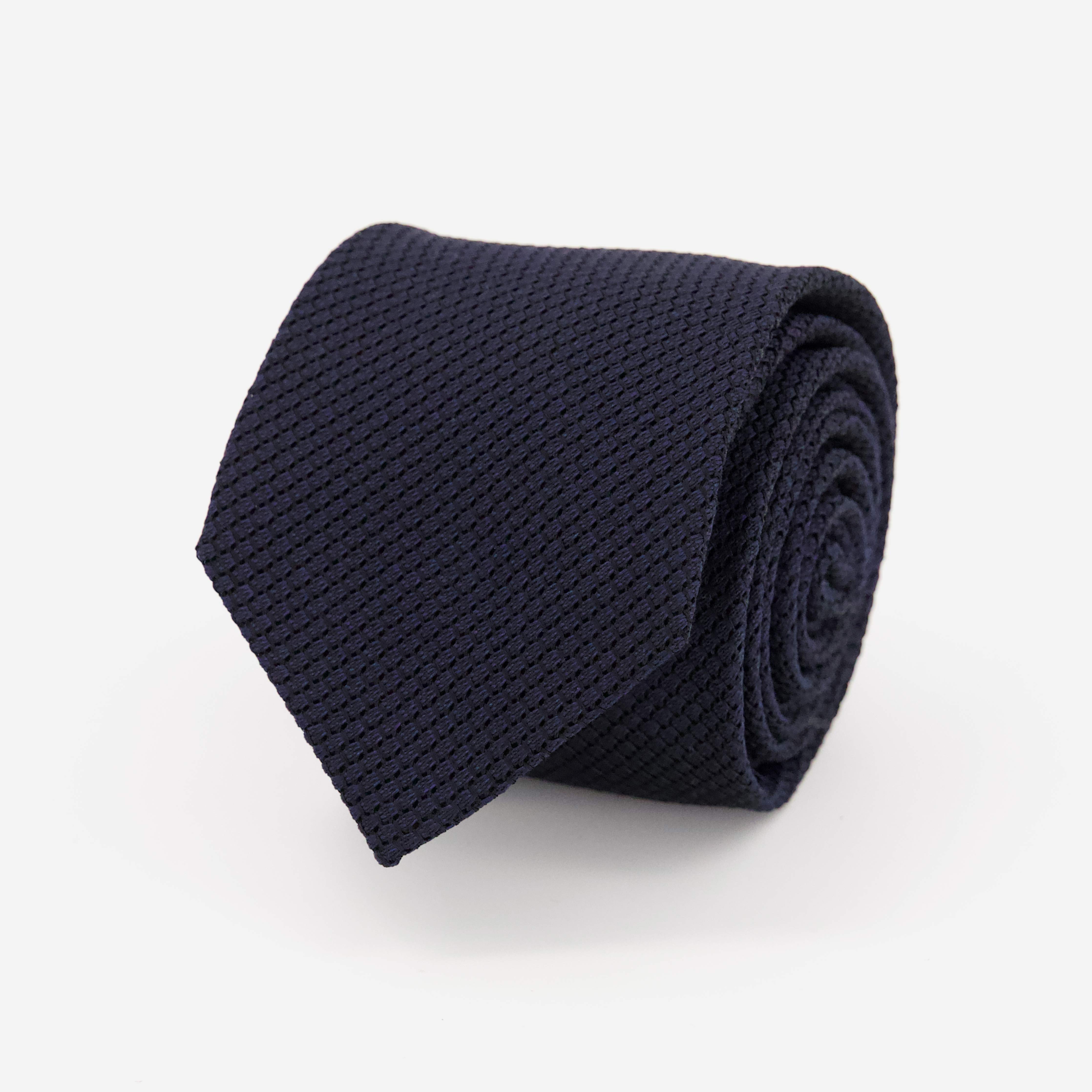 The Tie Bar Men's Grenalux Tie - Modern - in Navy Blue, Silk, Solid