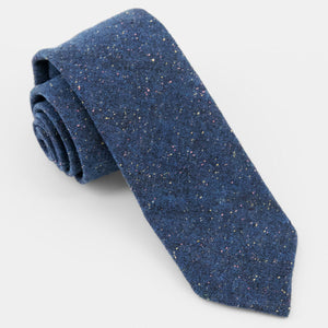 Unlined Donegal Wool Navy Tie